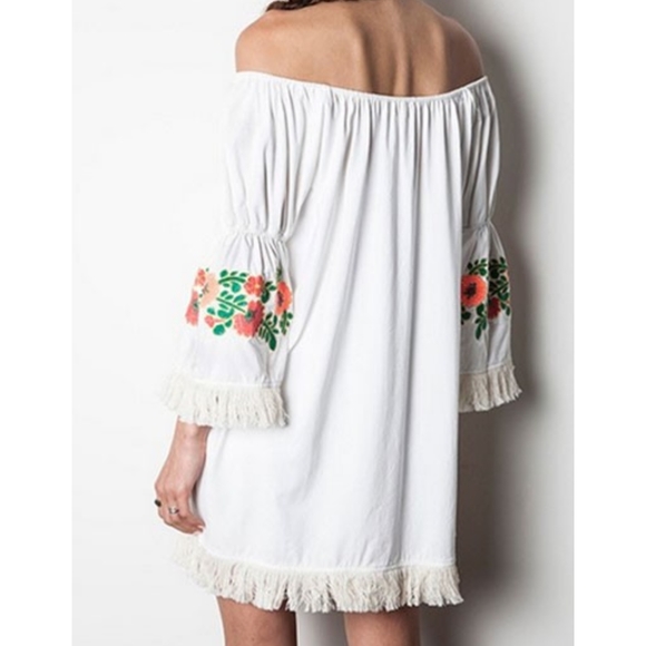 embroidered fringe dress